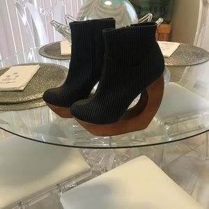 BLK leather Jeffrey Campbell ankle boots